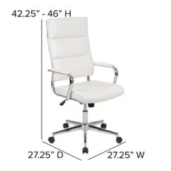 Flash Furniture Hansel High Back White LeatherSoft Contemporary Panel Executive Swivel Office Chair 16 Flash Furniture Hansel High Back White LeatherSoft Contemporary Panel Executive Swivel Office Chair -Flash Furniture GUEST 77272995 a897 4681 8017 54210118a430