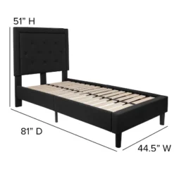 Flash Furniture Roxbury Twin Size Tufted Upholstered Platform Bed In Black Fabric 7 Flash Furniture Roxbury Twin Size Tufted Upholstered Platform Bed In Black Fabric -Flash Furniture GUEST 782e4c9e 035a 44c4 8f3f 91bb78a58e58