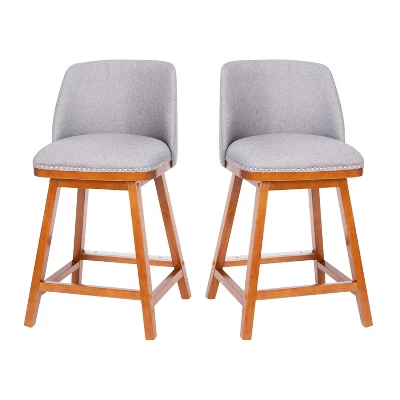 Flash Furniture Julia Set Of 2 Transitional Upholstered Counter Stools With Nailhead Trim And Solid Wood Frames 14 Flash Furniture Julia Set Of 2 Transitional Upholstered Counter Stools With Nailhead Trim And Solid Wood Frames - Image 14
