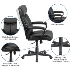 Flash Furniture Raya High Back Black LeatherSoft Executive Swivel Office Chair With Slight Mesh Accent And Arms 10 Flash Furniture Raya High Back Black LeatherSoft Executive Swivel Office Chair With Slight Mesh Accent And Arms -Flash Furniture GUEST 79e7eb83 3f9d 4894 b445 47e3af6ad28f