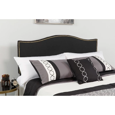 Flash Furniture Lexington Upholstered Full Size Headboard With Accent Nail Trim In Black Fabric 2 Flash Furniture Lexington Upholstered Full Size Headboard With Accent Nail Trim In Black Fabric - Image 2