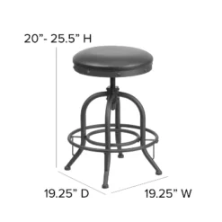 Flash Furniture 24'' Counter Height Stool With Swivel Lift Black LeatherSoft Seat 11 Flash Furniture 24'' Counter Height Stool With Swivel Lift Black LeatherSoft Seat -Flash Furniture GUEST 7ad84234 3063 4468 9b85 a258767e598c