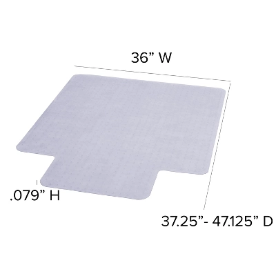 3'x4' Rectangle With Lip Solid Office Chair Mat Clear - Flash Furniture 2 3'x4' Rectangle With Lip Solid Office Chair Mat Clear - Flash Furniture - Image 2