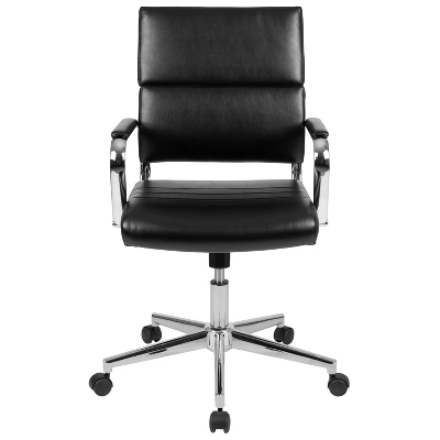 Flash Furniture Mid-Back LeatherSoft Contemporary Panel Executive Swivel Office Chair 2 Flash Furniture Mid-Back LeatherSoft Contemporary Panel Executive Swivel Office Chair - Image 2