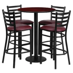 Flash Furniture 30'' Round Laminate Table Set With Round Base And 4 Ladder Back Metal Barstools 10 Flash Furniture 30'' Round Laminate Table Set With Round Base And 4 Ladder Back Metal Barstools -Flash Furniture GUEST 7c1aa09d de23 4875 bf30 ab347edc62b8