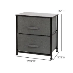 Flash Furniture 2 Drawer Wood Top Nightstand Storage Organizer With Cast Iron Frame And Dark Easy Pull Fabric Drawers 13 Flash Furniture 2 Drawer Wood Top Nightstand Storage Organizer With Cast Iron Frame And Dark Easy Pull Fabric Drawers -Flash Furniture GUEST 7c3e03c1 ff90 42fd 9508 5cbf9e54b233