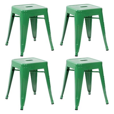 Flash Furniture 18" Table Height Stool, Stackable Backless Metal Indoor Dining Stool, Commercial Grade Restaurant Stool - Set Of 4 11 Flash Furniture 18" Table Height Stool, Stackable Backless Metal Indoor Dining Stool, Commercial Grade Restaurant Stool - Set Of 4 - Image 11