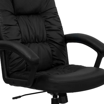 Flash Furniture Hansel High Back Black LeatherSoft Executive Swivel Office Chair With Arms 4 Flash Furniture Hansel High Back Black LeatherSoft Executive Swivel Office Chair With Arms - Image 4