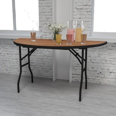 Flash Furniture 5-Foot Half-Round Wood Folding Banquet Table 1 Flash Furniture 5-Foot Half-Round Wood Folding Banquet Table