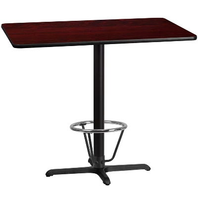 Flash Furniture 30'' X 48'' Rectangular Laminate Table Top With 23.5'' X 29.5'' Bar Height Table Base And Foot Ring 4 Flash Furniture 30'' X 48'' Rectangular Laminate Table Top With 23.5'' X 29.5'' Bar Height Table Base And Foot Ring - Image 4
