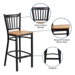 Flash Furniture Black Vertical Back Metal Restaurant Barstool 18 Flash Furniture Black Vertical Back Metal Restaurant Barstool -Flash Furniture GUEST 7ec2ee9e 1c4a 4b8f 8120 e4643ccab2f5