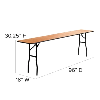 Flash Furniture 8-Foot Rectangular Wood Folding Training / Seminar Table With Smooth Clear Coated Finished Top 3 Flash Furniture 8-Foot Rectangular Wood Folding Training / Seminar Table With Smooth Clear Coated Finished Top - Image 3