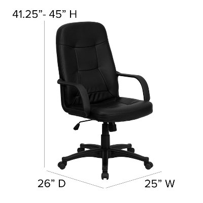 Flash Furniture Holly High Back Black Glove Vinyl Executive Swivel Office Chair With Arms 3 Flash Furniture Holly High Back Black Glove Vinyl Executive Swivel Office Chair With Arms - Image 3