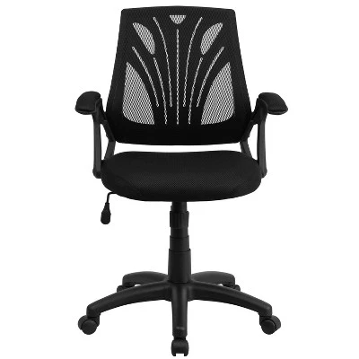 Flash Furniture Mid-Back Designer Black Mesh Swivel Task Office Chair With Open Arms 8 Flash Furniture Mid-Back Designer Black Mesh Swivel Task Office Chair With Open Arms - Image 8