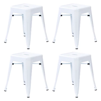 Flash Furniture 18" Table Height Stool, Stackable Backless Metal Indoor Dining Stool, Commercial Grade Restaurant Stool - Set Of 4 13 Flash Furniture 18" Table Height Stool, Stackable Backless Metal Indoor Dining Stool, Commercial Grade Restaurant Stool - Set Of 4 - Image 13