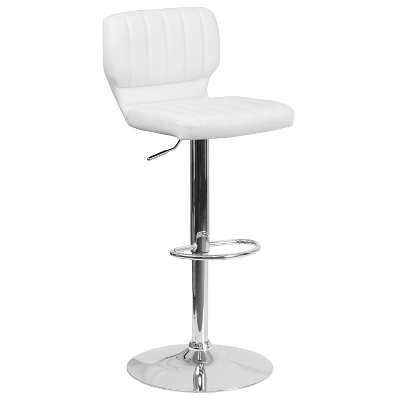 Flash Furniture Contemporary Vinyl Adjustable Height Barstool With Vertical Stitch Back And Chrome Base 16 Flash Furniture Contemporary Vinyl Adjustable Height Barstool With Vertical Stitch Back And Chrome Base - Image 16