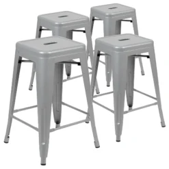Flash Furniture 24" High Metal Counter-Height, Indoor Bar Stool - Stackable Set Of 4 24 Flash Furniture 24" High Metal Counter-Height, Indoor Bar Stool - Stackable Set Of 4 -Flash Furniture GUEST 81b84e43 ecba 4f11 ac6e 4bc64428df40