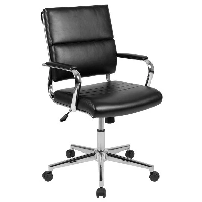 Flash Furniture Mid-Back LeatherSoft Contemporary Panel Executive Swivel Office Chair 13 Flash Furniture Mid-Back LeatherSoft Contemporary Panel Executive Swivel Office Chair - Image 13