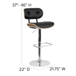 Flash Furniture Bentwood Adjustable Height Barstool With Button Tufted Vinyl Upholstery 13 Flash Furniture Bentwood Adjustable Height Barstool With Button Tufted Vinyl Upholstery -Flash Furniture GUEST 82618ebd c2ee 40c3 82db ce4f983392cb