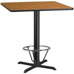 Flash Furniture 42'' Square Laminate Table Top With 33'' X 33'' Bar Height Table Base And Foot Ring 8 Flash Furniture 42'' Square Laminate Table Top With 33'' X 33'' Bar Height Table Base And Foot Ring -Flash Furniture GUEST 828ebc89 a2b4 4b32 9896 04dedad23dd5