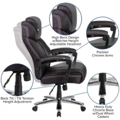Flash Furniture HERCULES Series Big & Tall 500 Lb. Rated Black LeatherSoft Executive Swivel Ergonomic Office Chair With Adjustable Headrest 10 Flash Furniture HERCULES Series Big & Tall 500 Lb. Rated Black LeatherSoft Executive Swivel Ergonomic Office Chair With Adjustable Headrest -Flash Furniture GUEST 829a4b45 e091 44f7 b33a 2bfc2e9b29ad