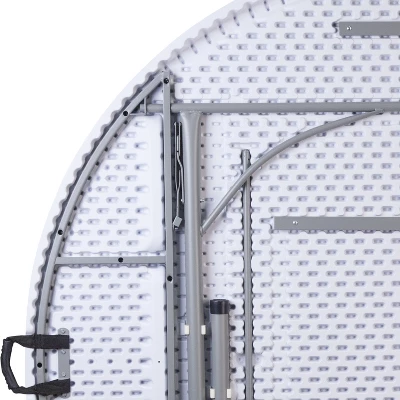 Flash Furniture 5.89-Foot Round Bi-Fold Granite White Plastic Banquet And Event Folding Table With Carrying Handle 5 Flash Furniture 5.89-Foot Round Bi-Fold Granite White Plastic Banquet And Event Folding Table With Carrying Handle - Image 5