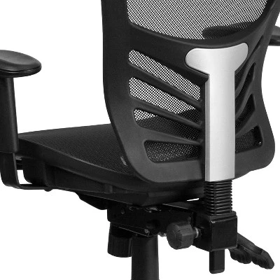 Flash Furniture Mid-Back Transparent Black Mesh Multifunction Executive Swivel Ergonomic Office Chair With Adjustable Arms 4 Flash Furniture Mid-Back Transparent Black Mesh Multifunction Executive Swivel Ergonomic Office Chair With Adjustable Arms - Image 4