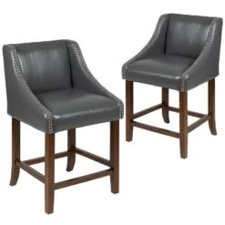 Flash Furniture Carmel Series 24" High Transitional Wood Counter Height Stool With Accent Nail Trim, Set Of 2 27 Flash Furniture Carmel Series 24" High Transitional Wood Counter Height Stool With Accent Nail Trim, Set Of 2 -Flash Furniture GUEST 8446b4ff ff96 4c3b a286 e5ef0ceff2d2