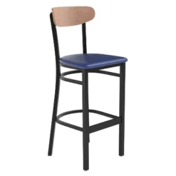 Flash Furniture Wright Commercial Grade Barstool With 500 LB. Capacity Steel Frame, Solid Wood Seat, And Boomerang Back -Flash Furniture GUEST 8554fb26 0d61 48d7 8373 e3143d1ff179