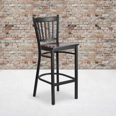 Flash Furniture Black Vertical Back Metal Restaurant Barstool 1 Flash Furniture Black Vertical Back Metal Restaurant Barstool