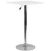 Flash Furniture 23.75'' Square Adjustable Height White Wood Table (Adjustable Range 33'' - 40.5'')