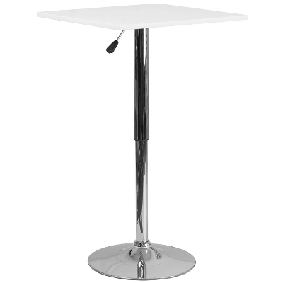 Flash Furniture 23.75'' Square Adjustable Height White Wood Table (Adjustable Range 33'' - 40.5'') 1 Flash Furniture 23.75'' Square Adjustable Height White Wood Table (Adjustable Range 33'' - 40.5'')