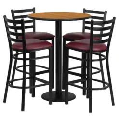 Flash Furniture 30'' Round Laminate Table Set With Round Base And 4 Ladder Back Metal Barstools 11 Flash Furniture 30'' Round Laminate Table Set With Round Base And 4 Ladder Back Metal Barstools -Flash Furniture GUEST 88164733 88a7 4f86 9c74 276fa64ad4d2