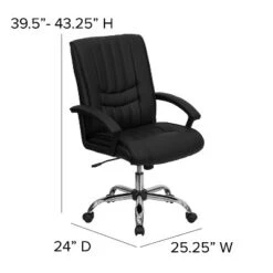 Flash Furniture Mid-Back Black LeatherSoft Swivel Manager's Office Chair With Arms 11 Flash Furniture Mid-Back Black LeatherSoft Swivel Manager's Office Chair With Arms -Flash Furniture GUEST 88882550 b5e6 47c7 a691 8bf8d40f3dda