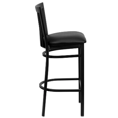 Flash Furniture Black School House Back Metal Restaurant Barstool 7 Flash Furniture Black School House Back Metal Restaurant Barstool - Image 7