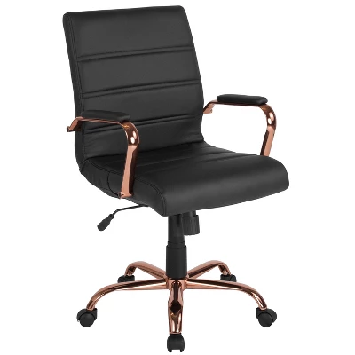Flash Furniture Mid-Back Executive Swivel Office Chair With Metal Frame And Arms 14 Flash Furniture Mid-Back Executive Swivel Office Chair With Metal Frame And Arms - Image 14