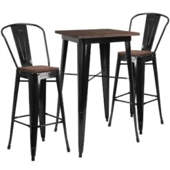 Flash Furniture 23.5" Square Metal Bar Table Set With Wood Top And 2 Stools 5 Flash Furniture 23.5" Square Metal Bar Table Set With Wood Top And 2 Stools -Flash Furniture GUEST 8983de8f fb63 4bfb a6e4 6ee8d18d0abc