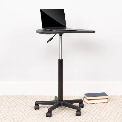 Adjustable Mobile Laptop Computer Desk With Black Top - Flash Furniture 3 Adjustable Mobile Laptop Computer Desk With Black Top - Flash Furniture - Image 3