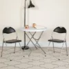 Flash Furniture 2 Pack HERCULES Series Black Vinyl Metal Folding Chair With Carrying Handle