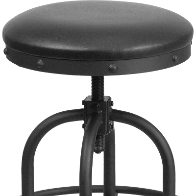 Flash Furniture 24'' Counter Height Stool With Swivel Lift Black LeatherSoft Seat 5 Flash Furniture 24'' Counter Height Stool With Swivel Lift Black LeatherSoft Seat - Image 5