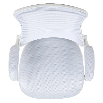 Flash Furniture Mid-Back White Mesh Swivel Ergonomic Task Office Chair With White Frame And Flip-Up Arms 8 Flash Furniture Mid-Back White Mesh Swivel Ergonomic Task Office Chair With White Frame And Flip-Up Arms - Image 8