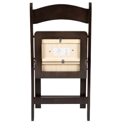 Flash Furniture HERCULES Series Chocolate Wood Folding Chair With Vinyl Padded Seat 10 Flash Furniture HERCULES Series Chocolate Wood Folding Chair With Vinyl Padded Seat - Image 10