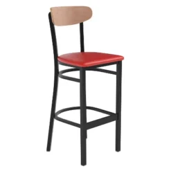 Flash Furniture Wright Commercial Grade Barstool With 500 LB. Capacity Steel Frame, Solid Wood Seat, And Boomerang Back -Flash Furniture GUEST 8d77d33c d0c6 4f6a b318 4afd223b7388