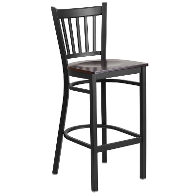Flash Furniture Black Vertical Back Metal Restaurant Barstool 10 Flash Furniture Black Vertical Back Metal Restaurant Barstool - Image 10