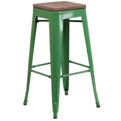 Flash Furniture 30" High Backless Metal Barstool With Square Wood Seat 33 Flash Furniture 30" High Backless Metal Barstool With Square Wood Seat -Flash Furniture GUEST 8ee2ead9 933b 4689 b501 d8e53d0c7cf1