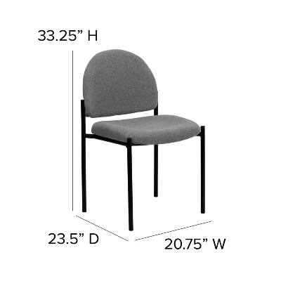 Flash Furniture Comfort Gray Fabric Stackable Steel Side Reception Chair 3 Flash Furniture Comfort Gray Fabric Stackable Steel Side Reception Chair - Image 3