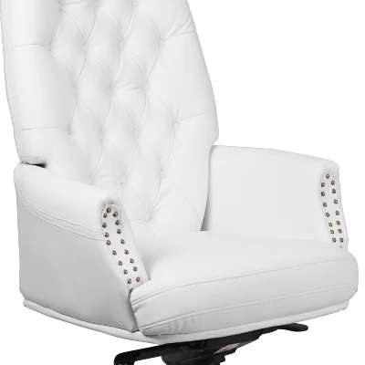 Flash Furniture High Back Traditional Tufted White LeatherSoft Multifunction Executive Swivel Ergonomic Office Chair With Arms 4 Flash Furniture High Back Traditional Tufted White LeatherSoft Multifunction Executive Swivel Ergonomic Office Chair With Arms - Image 4