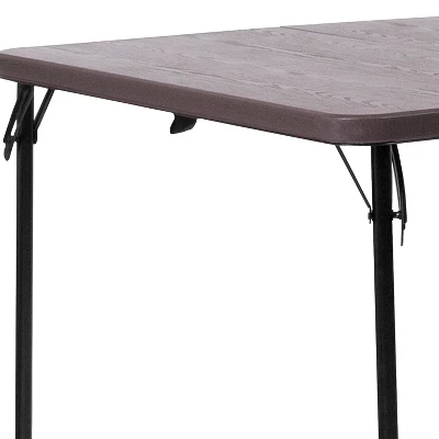 Flash Furniture 2.83-Foot Square Bi-Fold Plastic Folding Table With Carrying Handle 5 Flash Furniture 2.83-Foot Square Bi-Fold Plastic Folding Table With Carrying Handle - Image 5