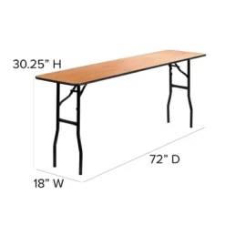 Flash Furniture 6-Foot Rectangular Wood Folding Training / Seminar Table With Smooth Clear Coated Finished Top -Flash Furniture GUEST 9072d28e f680 485b 8cb0 586a13186fda