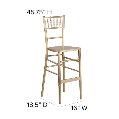 Flash Furniture HERCULES Series Gold Wood Chiavari Barstool 2 Flash Furniture HERCULES Series Gold Wood Chiavari Barstool - Image 2